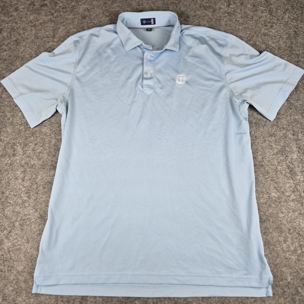 Stitch Golf Performance Polo Shirt‎ Mens Sz Large Sky Blue Hole In One Mulligan